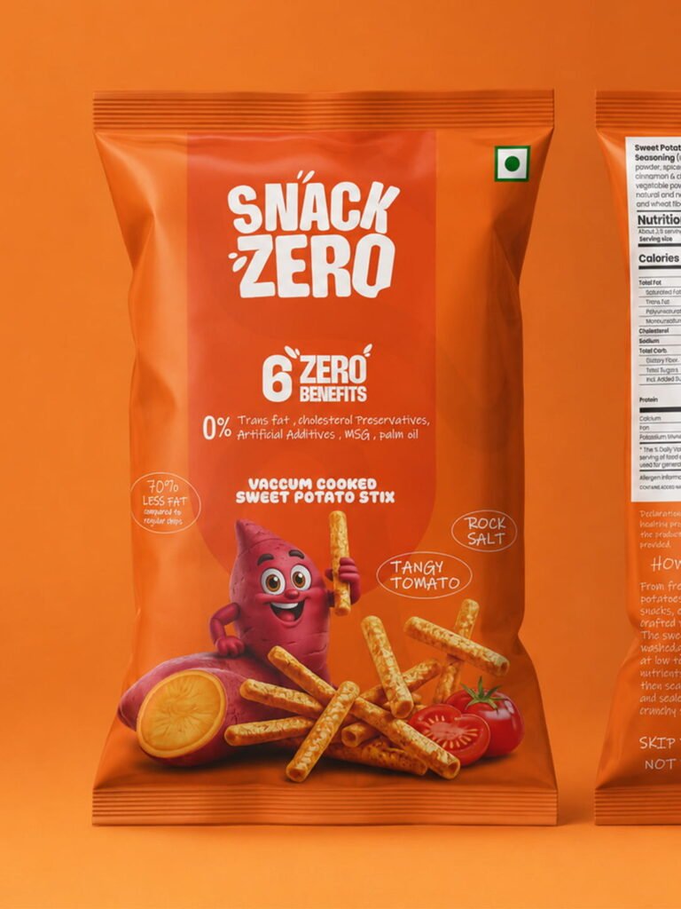 GRAPHIC DESIGN Modern snack and chips pouch packaging