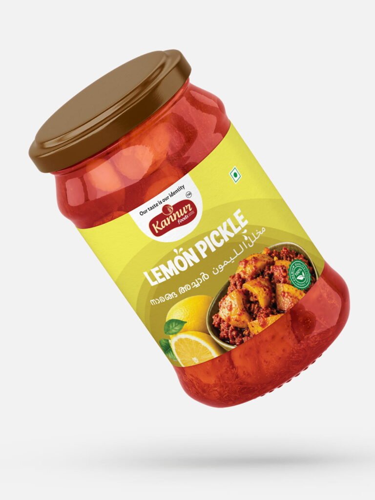 GRAPHIC DESIGN Fresh lemon pickle jar label and product packaging